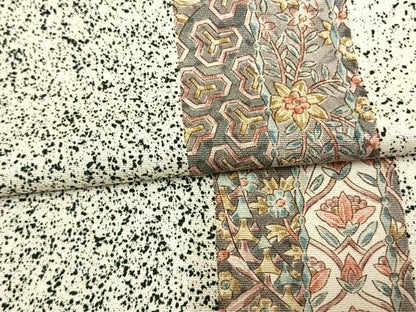 平和屋着物▽二代目更甚 江戸更紗 小紋 単衣 草花間道 正絹 逸品 AAAW1589fy