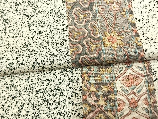 平和屋着物▽二代目更甚 江戸更紗 小紋 単衣 草花間道 正絹 逸品 AAAW1589fy