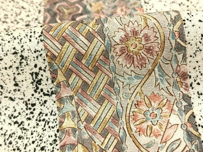 平和屋着物▽二代目更甚 江戸更紗 小紋 単衣 草花間道 正絹 逸品 AAAW1589fy