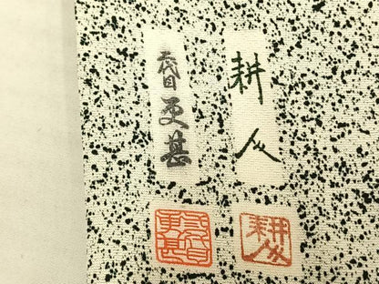 平和屋着物▽二代目更甚 江戸更紗 小紋 単衣 草花間道 正絹 逸品 AAAW1589fy