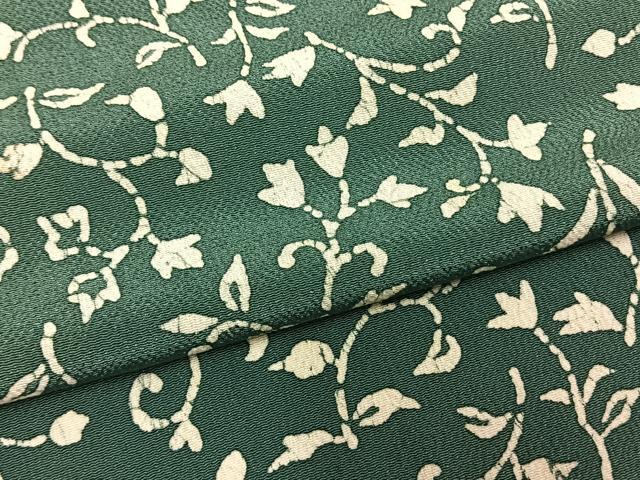 平和屋着物▽上質な小紋　単衣　花唐草文　正絹　逸品　AAAW1595fy