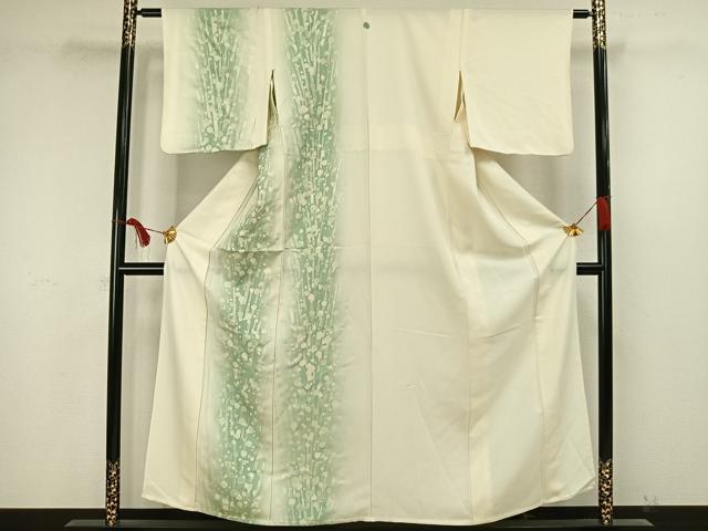 平和屋着物▽訪問着 単衣 間道 暈し染め 銀彩 正絹 逸品 AAAW1597fy