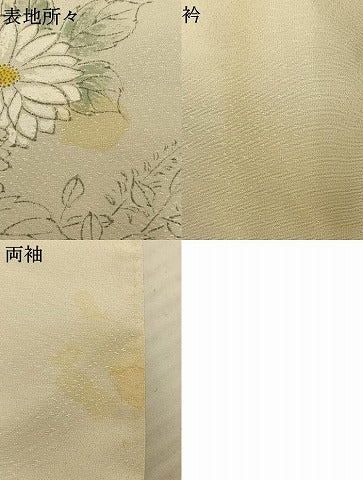 平和屋着物▽訪問着 単衣 手描き 草花文 正絹 逸品 AAAW1598fy