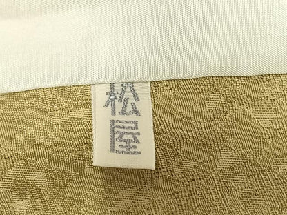 平和屋着物▽上質な色無地 単衣 霞地紋 木蘭色 正絹 逸品 AAAW1600fy