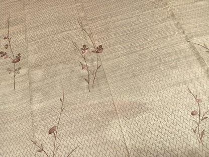 平和屋着物▽訪問着 単衣 刺繍 草花文 大丸扱い 正絹 逸品 AAAW1601fy
