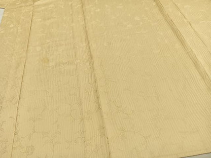 平和屋着物▽上質な色無地 単衣 草花地紋 砥粉色 正絹 逸品 AAAW1609fy