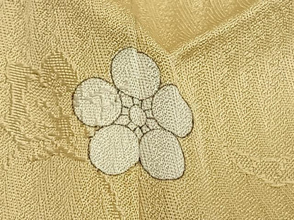 平和屋着物▽上質な色無地 単衣 草花地紋 砥粉色 正絹 逸品 AAAW1609fy