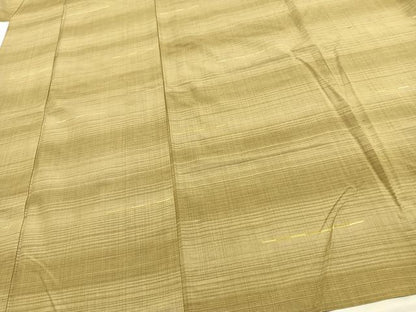 平和屋着物▽上質な紬 単衣 刺繍 横段文 正絹 逸品 AAAW1610fy