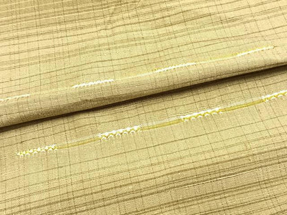平和屋着物▽上質な紬 単衣 刺繍 横段文 正絹 逸品 AAAW1610fy