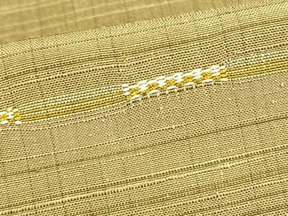 平和屋着物▽上質な紬 単衣 刺繍 横段文 正絹 逸品 AAAW1610fy