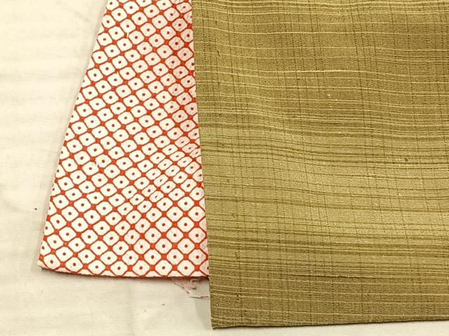 平和屋着物▽上質な紬 単衣 刺繍 横段文 正絹 逸品 AAAW1610fy