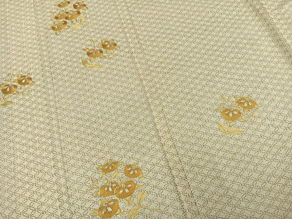 平和屋着物▽訪問着　単衣　総刺繍　橘文　金銀糸　金彩　正絹　逸品　未使用　AAAW1611fy