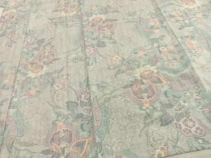 平和屋着物▽小千谷紬 単衣 草花文 正絹 逸品 AAAW1612fy