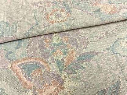 平和屋着物▽小千谷紬 単衣 草花文 正絹 逸品 AAAW1612fy