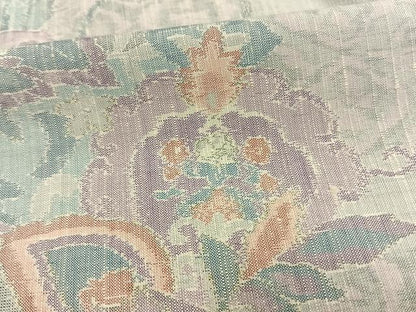 平和屋着物▽小千谷紬 単衣 草花文 正絹 逸品 AAAW1612fy