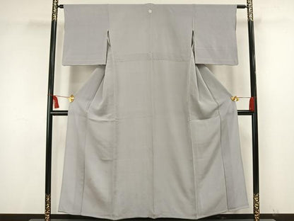 平和屋着物▽上質な色無地 単衣 暁鼠色 正絹 逸品 AAAW1617fy