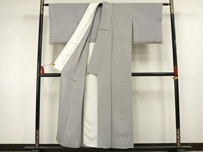 平和屋着物▽上質な色無地 単衣 暁鼠色 正絹 逸品 AAAW1617fy