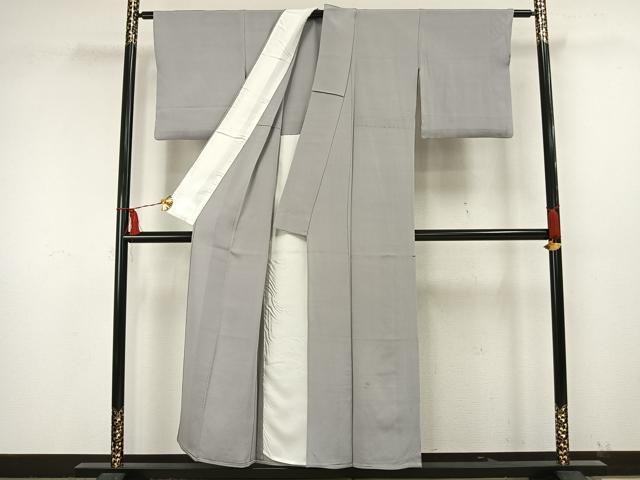 平和屋着物▽上質な色無地 単衣 暁鼠色 正絹 逸品 AAAW1617fy