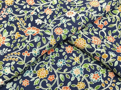 平和屋着物▽上質な小紋 単衣 草花文 正絹 逸品 AAAW1618fy