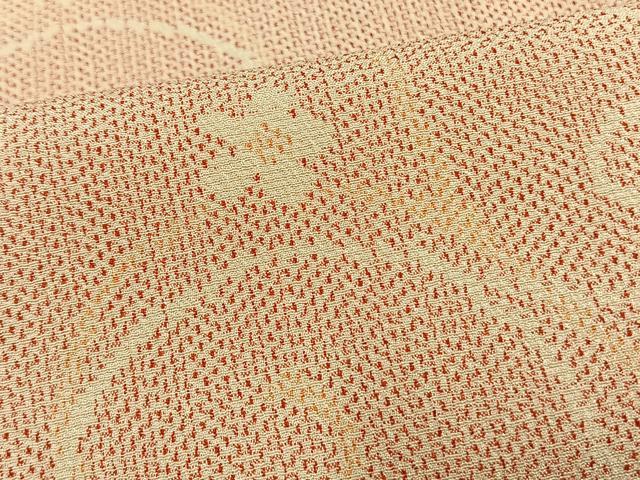 平和屋着物▽お召　単衣　花唐草文　正絹　逸品　AAAW1622fy
