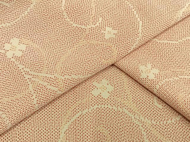 平和屋着物▽お召　単衣　花唐草文　正絹　逸品　AAAW1622fy