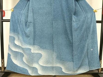 平和屋着物▽訪問着 単衣 作家物 流水文 正絹 逸品 未使用 AAAW1623fy