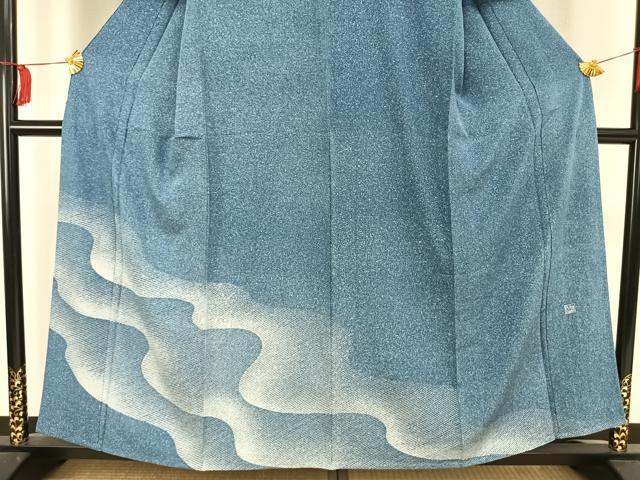 平和屋着物▽訪問着 単衣 作家物 流水文 正絹 逸品 未使用 AAAW1623fy