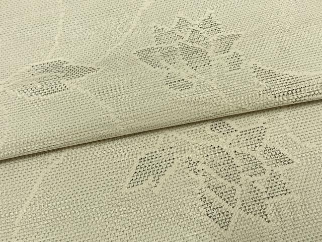 平和屋着物▽上質な紬 単衣 花唐草文 正絹 逸品 AAAW1624fy