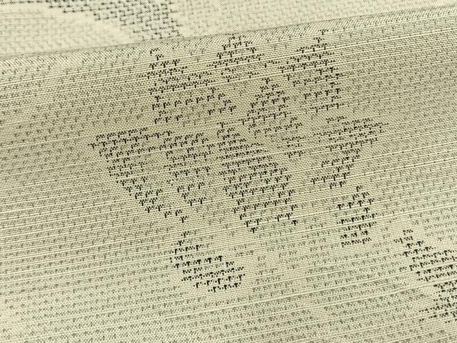 平和屋着物▽上質な紬 単衣 花唐草文 正絹 逸品 AAAW1624fy