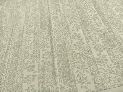 平和屋着物▽結城紬 単衣 100亀甲 草花文 正絹 逸品 AAAW1626fy