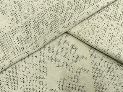 平和屋着物▽結城紬 単衣 100亀甲 草花文 正絹 逸品 AAAW1626fy