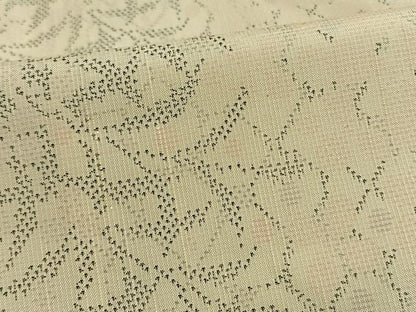 平和屋着物▽上質な紬 単衣 草花間道 正絹 逸品 AAAW1629fy