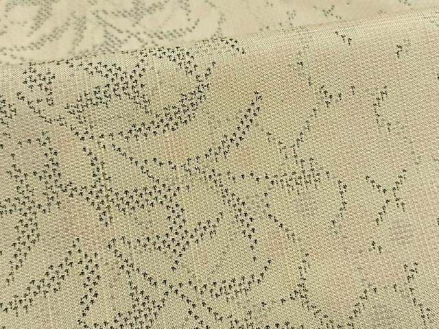 平和屋着物▽上質な紬 単衣 草花間道 正絹 逸品 AAAW1629fy