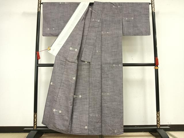 平和屋着物▽上質な紬 単衣 飛鳥文 正絹 逸品 AAAW1631fy