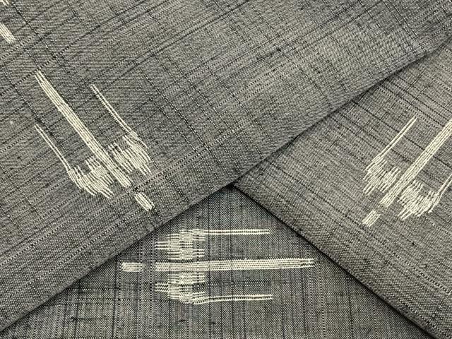 平和屋着物▽上質な紬 単衣 飛鳥文 正絹 逸品 AAAW1631fy