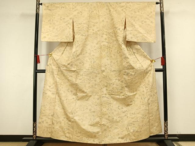 平和屋着物▽上質な紬 単衣 風景文 正絹 逸品 AAAW1633fy