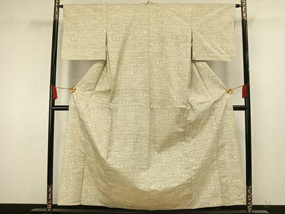 平和屋着物▽本場大島紬 単衣 7マルキ 渦巻文 正絹 逸品 AAAW1635fy