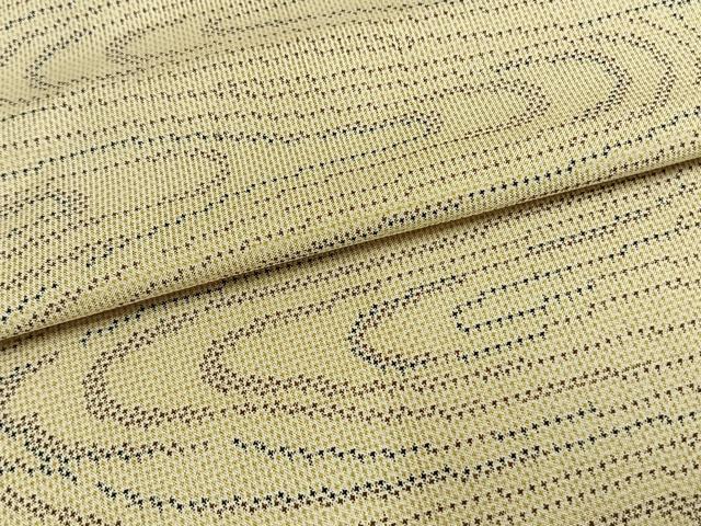 平和屋着物▽本場大島紬 単衣 7マルキ 渦巻文 正絹 逸品 AAAW1635fy
