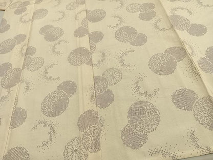 平和屋着物▽本塩沢 単衣 丸文 正絹 逸品 AAAW1637fy