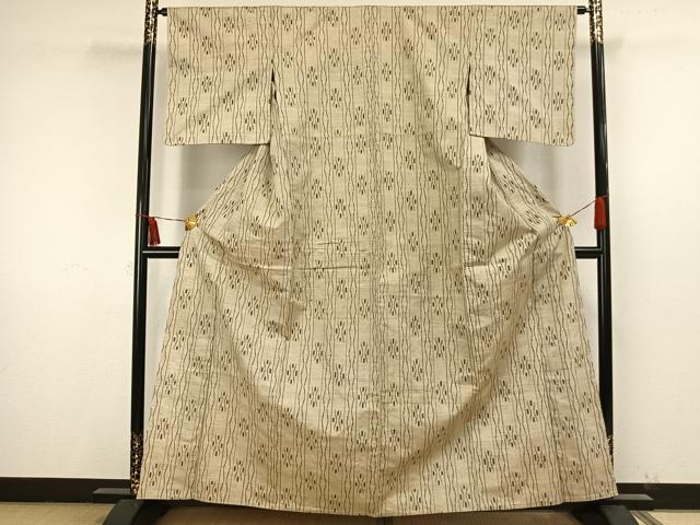 平和屋着物▽上質な紬　単衣　立涌文　正絹　逸品　AAAW1640fy