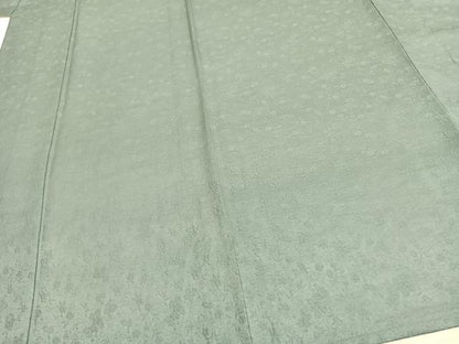 平和屋着物▽茶の湯漆 利休彩夢 色無地 単衣 草花地紋 湊鼠色 正絹 逸品 AAAW1642fy