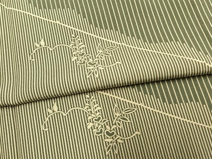 平和屋着物▽上質な小紋 単衣 蔦の葉斜線文 近鉄扱い 正絹 逸品 AAAW1658fy