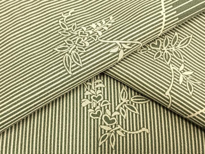 平和屋着物▽上質な小紋 単衣 蔦の葉斜線文 近鉄扱い 正絹 逸品 AAAW1658fy