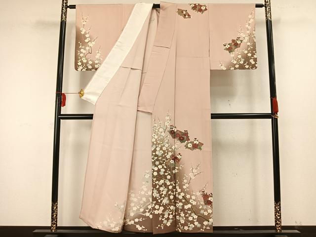 平和屋着物▽訪問着 単衣 地紙花文 金彩 正絹 逸品 AAAW1673fy