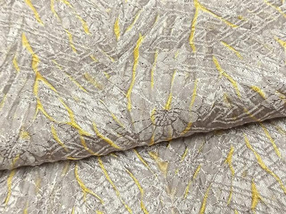 平和屋着物▽名門 藤娘きぬたや・木目絞り 小紋 単衣 草花文 正絹 逸品 AAAW1678fy