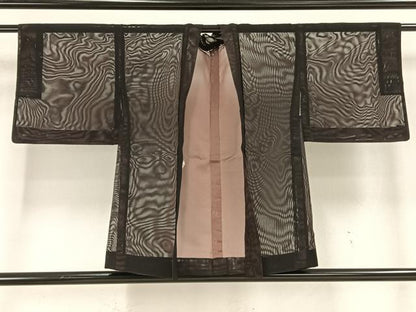 平和屋着物▽羽織 スリーシーズン 春夏秋 塵除け 紗 黒鳶色 正絹 逸品 AAAW1690fy