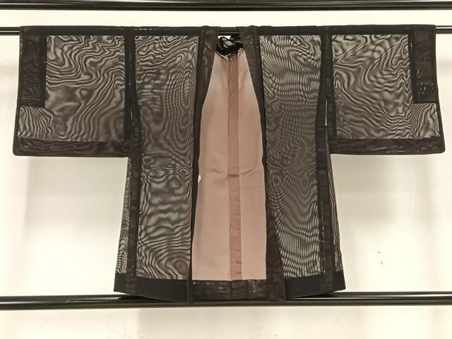 平和屋着物▽羽織 スリーシーズン 春夏秋 塵除け 紗 黒鳶色 正絹 逸品 AAAW1690fy
