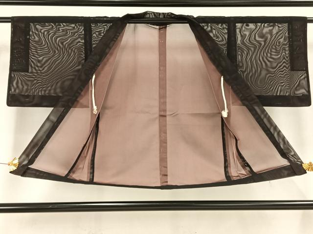 平和屋着物▽羽織 スリーシーズン 春夏秋 塵除け 紗 黒鳶色 正絹 逸品 AAAW1690fy