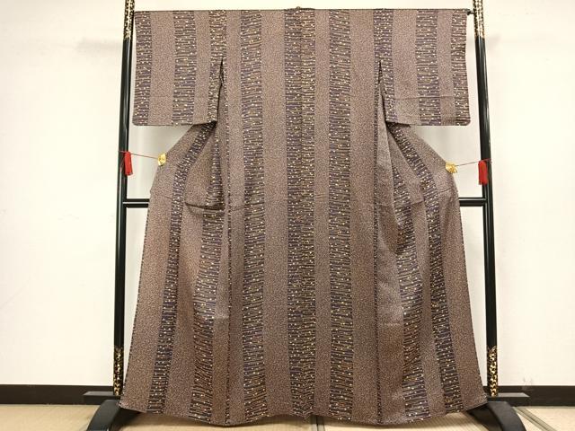 平和屋着物▽上質な小紋 単衣 間道 正絹 逸品 AAAW1704fy