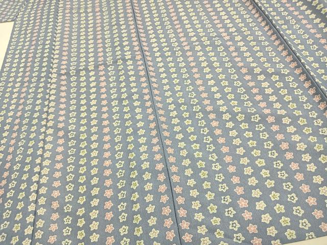 平和屋着物▽小紋 単衣 花づくし 洗える着物 AAAW1717fy